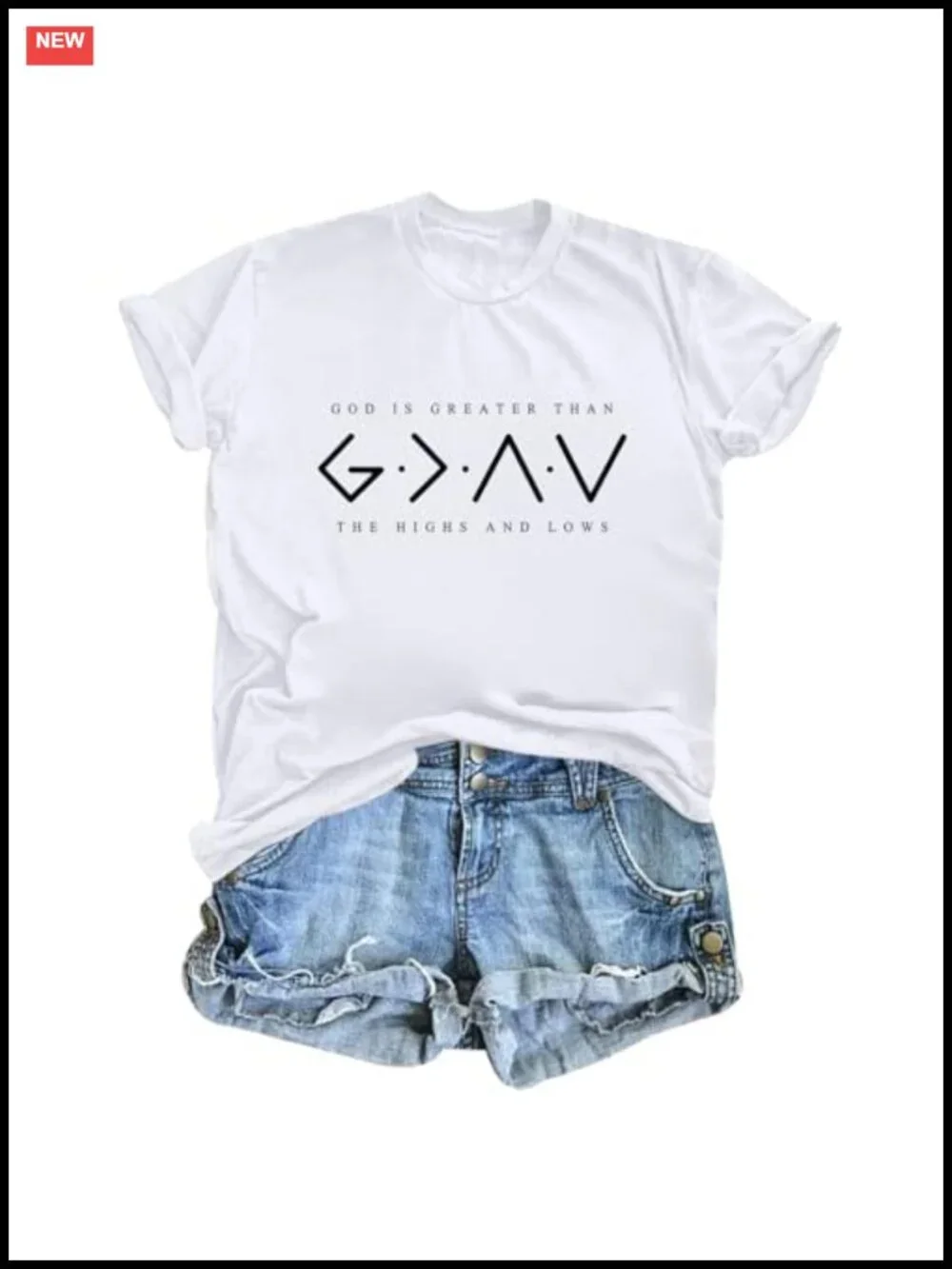 Faith Graphic Cotton Tee for Women Inspirational Bible Verse Short Sleeve
